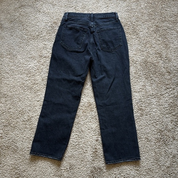 Abercrombie and Fitch Ankle Straight High Rise Curve Love Black Jeans Short - Picture 3 of 9